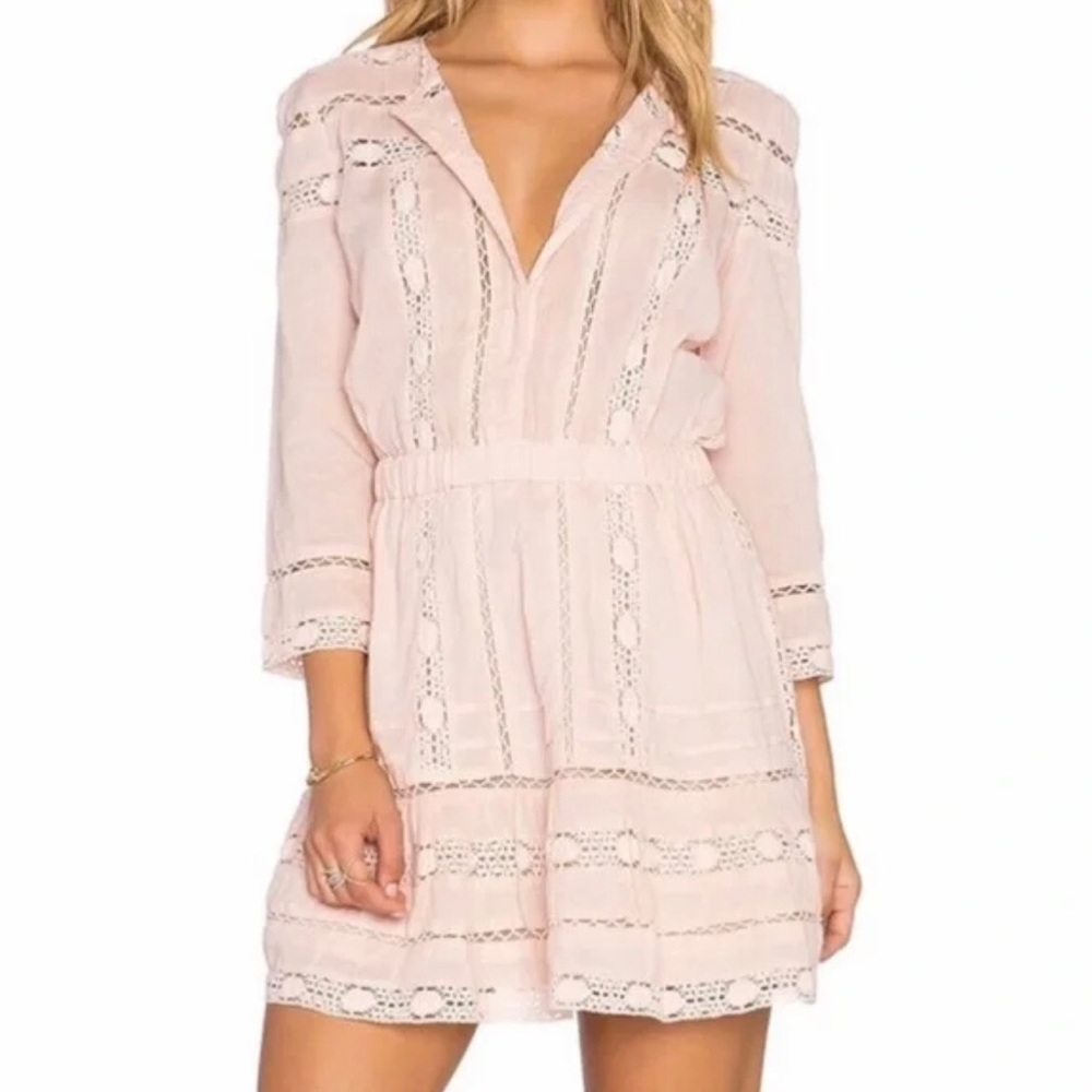 TULAROSA Payton Pink Crochet Lace Mini Dress